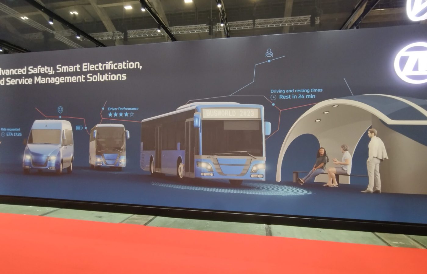 Large Exhibition design for BusWorld with 3D renders
