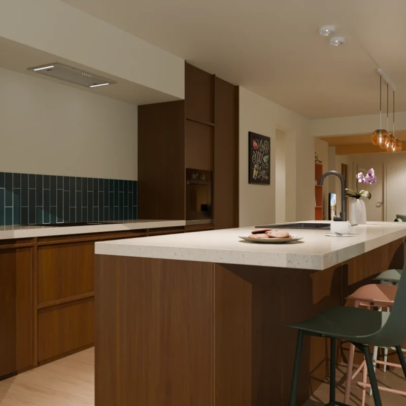 architectural render of an interior space