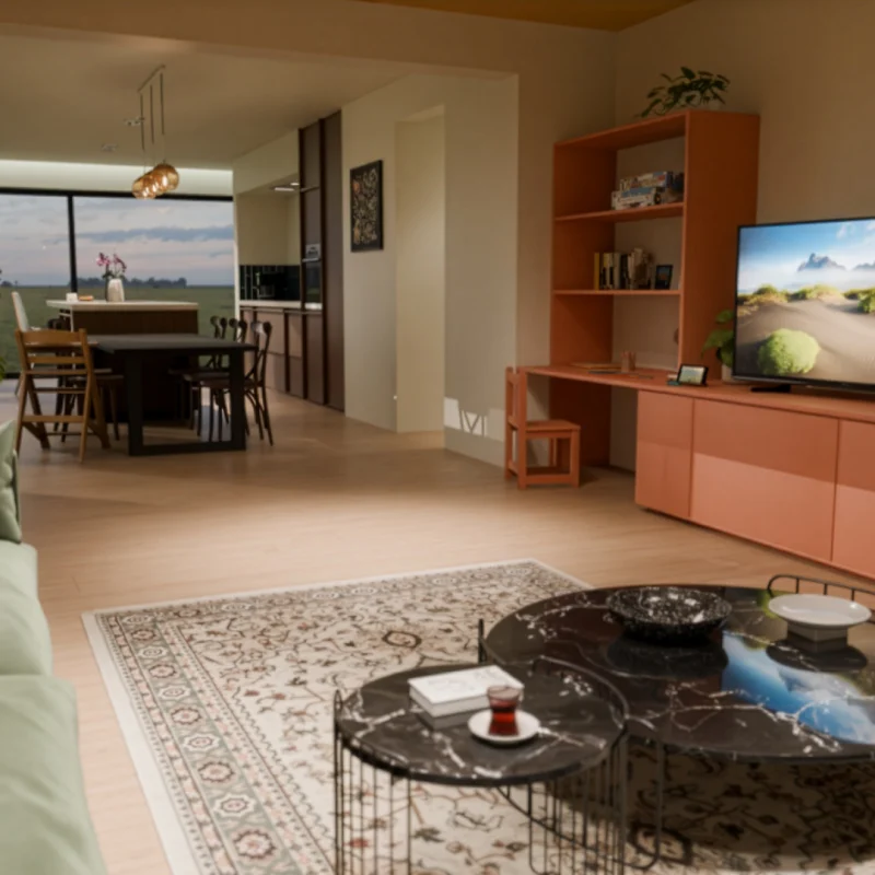architectural render of an interior space