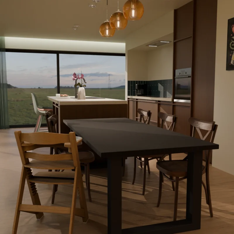 architectural render of an interior space