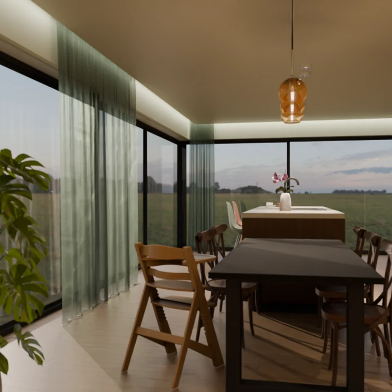 architectural render of an interior space